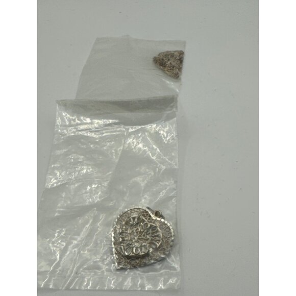 Sterling Silver Filigree Heart Pendant and Chain NEW - Picture 2 of 3